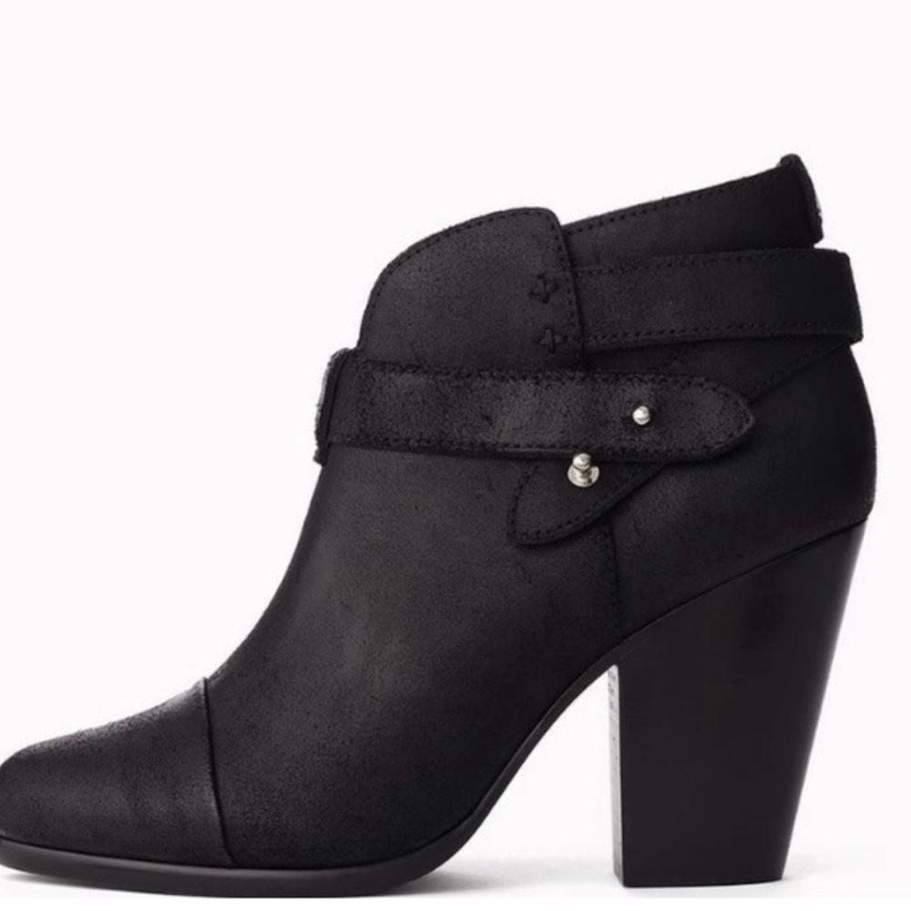 rag & bone Womens Harrow Ankle Boots Black Leather High Heel Bootie Sz 40  US 10